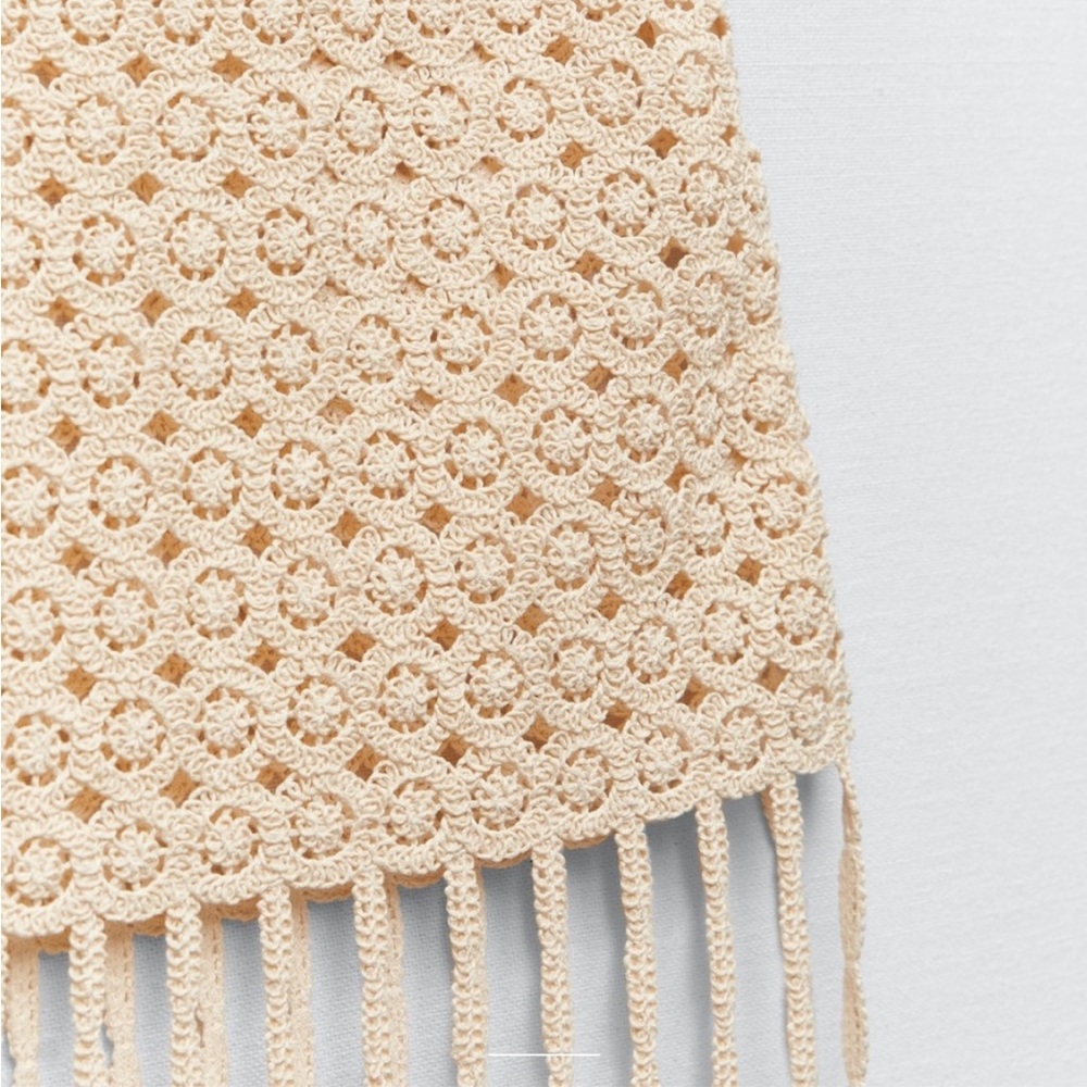 Zara Fringed Crochet Skirt - Picture 6 of 16